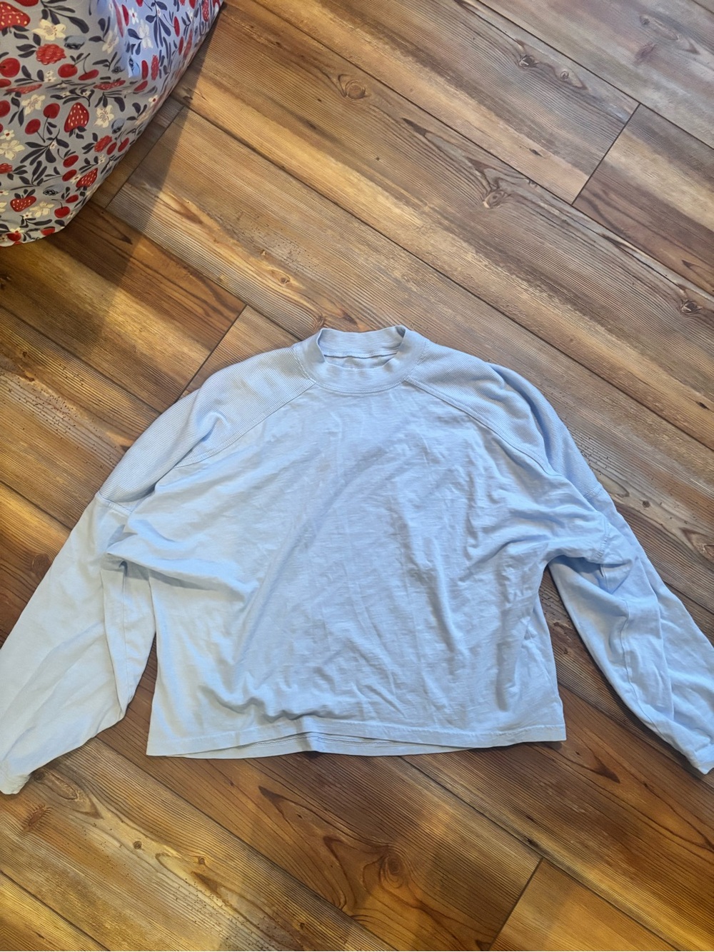 aerie Pale Blue Mock Neck Long Sleeve Top